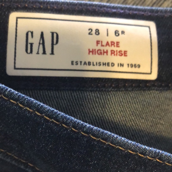 Gap Women’s High Rise Flare Bootcut Jeans Size 28W/6R Dark Wash Jeans perfect - Picture 6 of 8